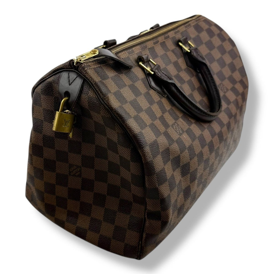 Louis Vuitton Speedy 35 Brown Damier Handbag - Lux Central