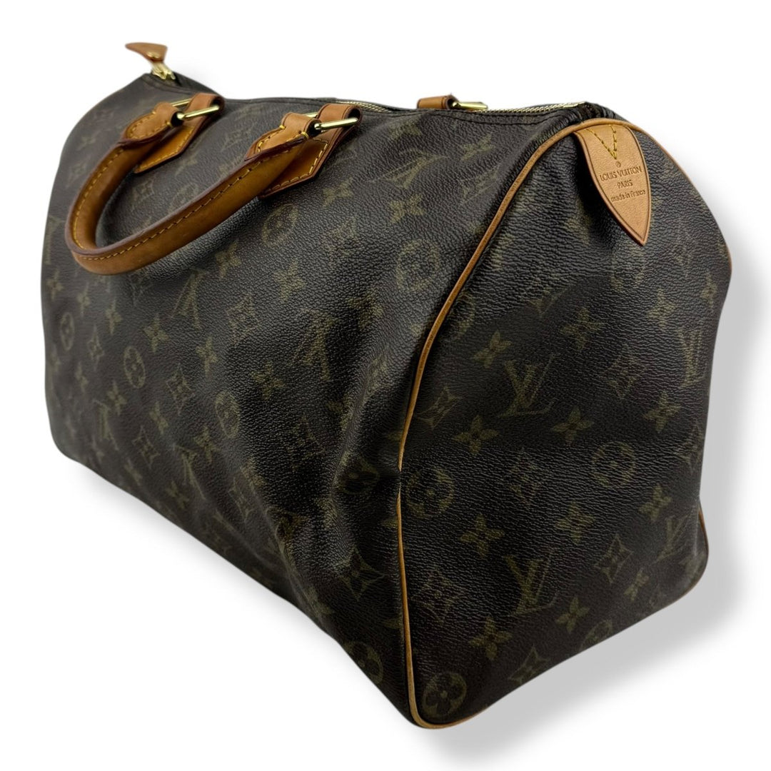 Louis Vuitton Speedy 35 Brown Monogram Handbag - Lux Central