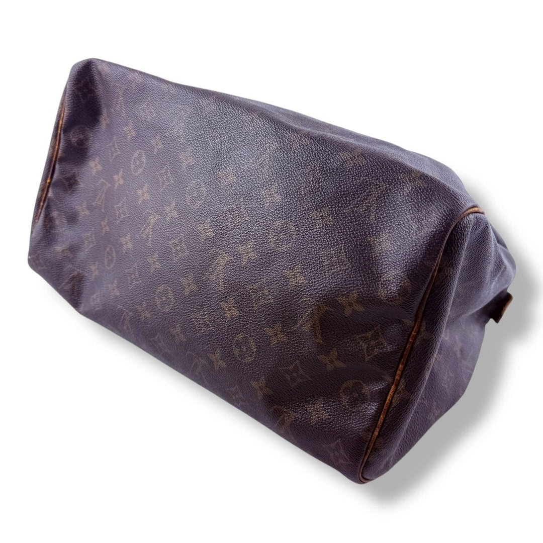 Louis Vuitton Speedy 35 Vintage Brown Monogram Handbag - Lux Central