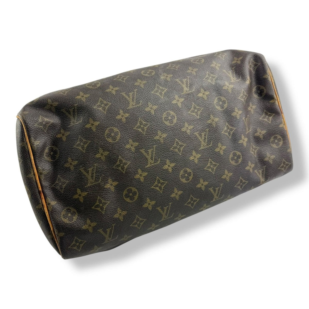 Louis Vuitton Speedy 35 Vintage Brown Monogram Handbag - Lux Central