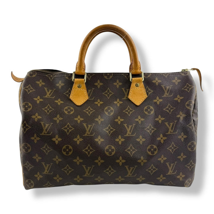 Louis Vuitton Speedy 35 Vintage Brown Monogram Handbag - Lux Central