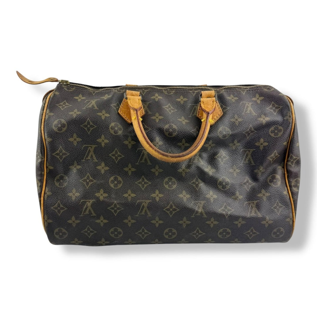 Louis Vuitton Speedy 35 Vintage Brown Monogram Handbag - Lux Central