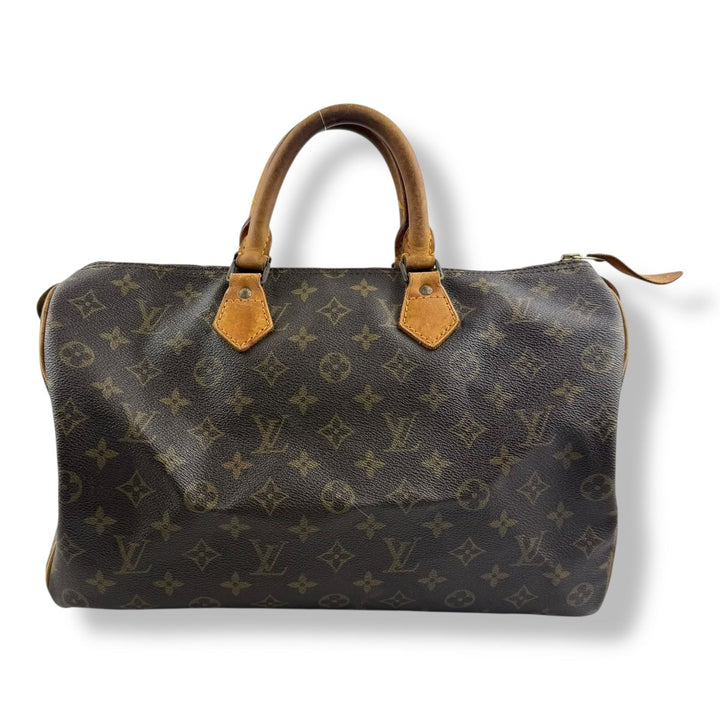 Louis Vuitton Speedy 35 Vintage Brown Monogram Handbag - Lux Central