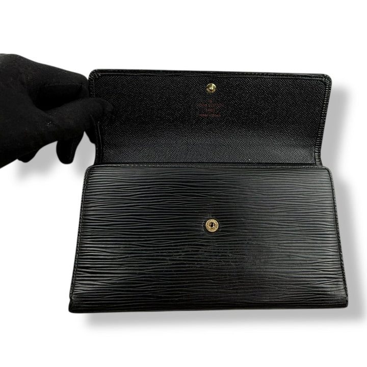 Louis Vuitton Trifold Black Epi Leather Femme Wallet - Lux Central