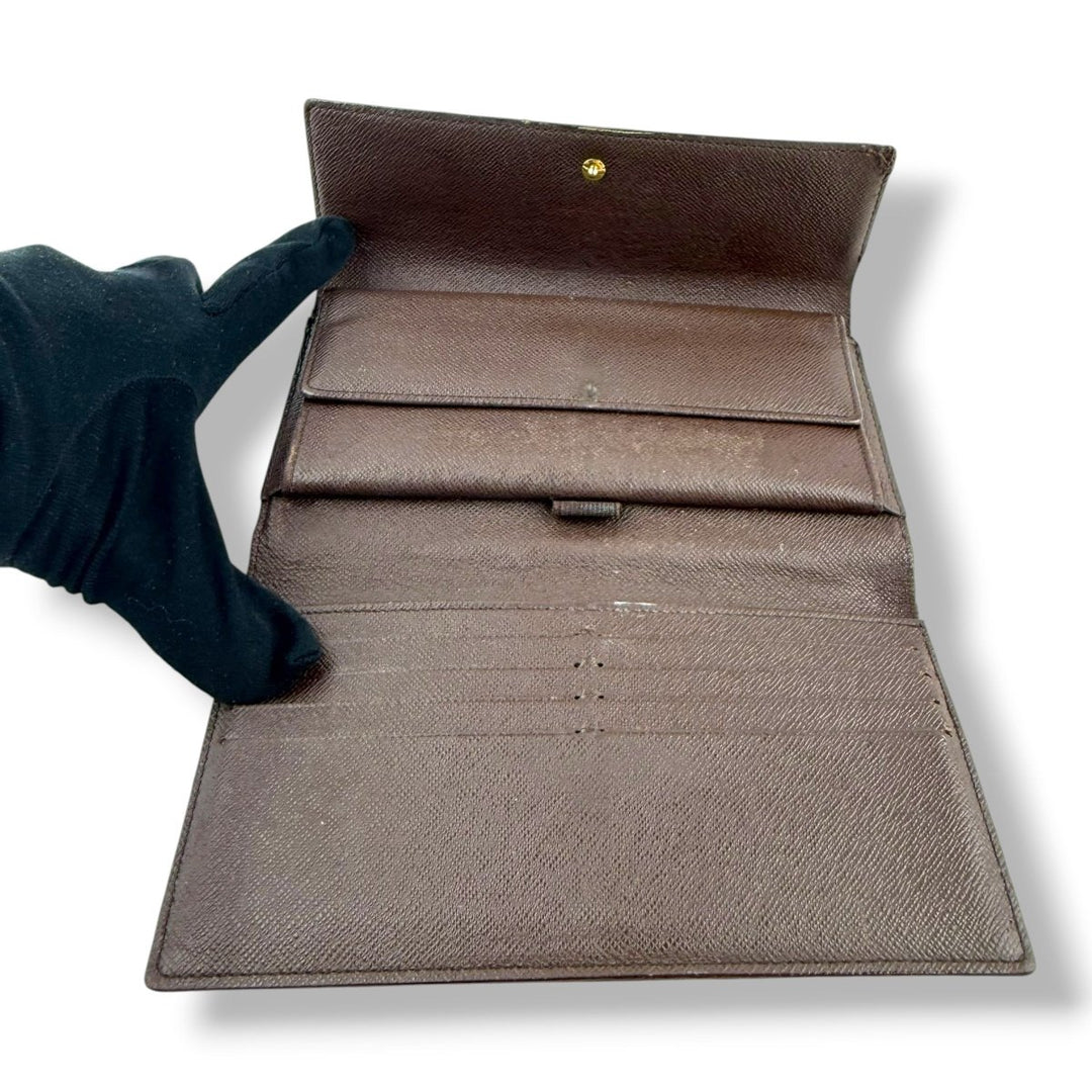 Louis Vuitton Trifold Brown Damier Femme Wallet - Lux Central