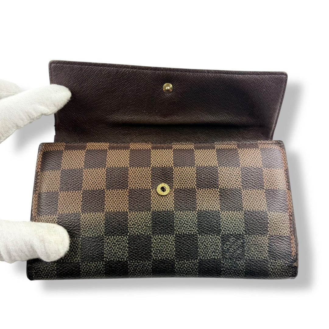 Louis Vuitton Trifold Brown Damier Femme Wallet - Lux Central