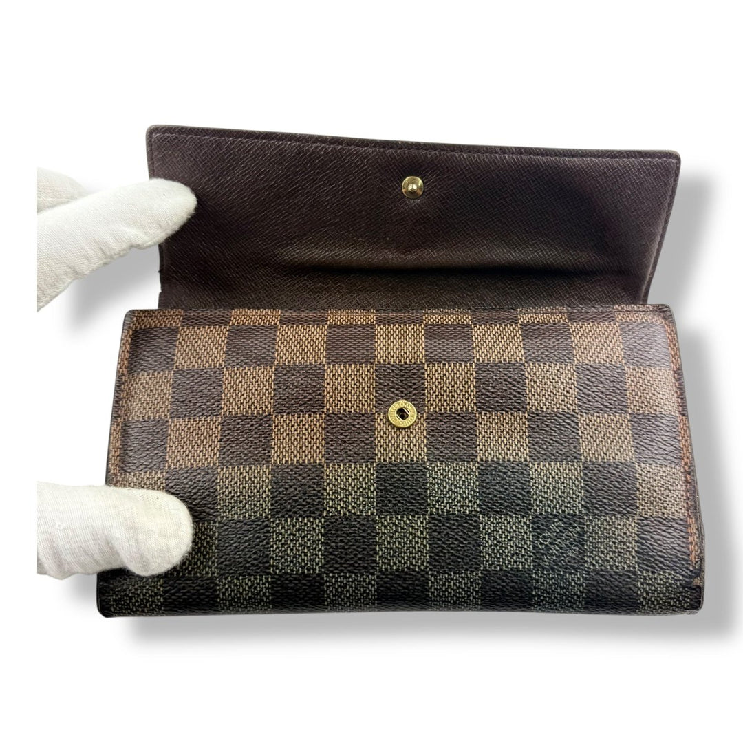 Louis Vuitton Trifold Brown Damier Femme Wallet - Lux Central