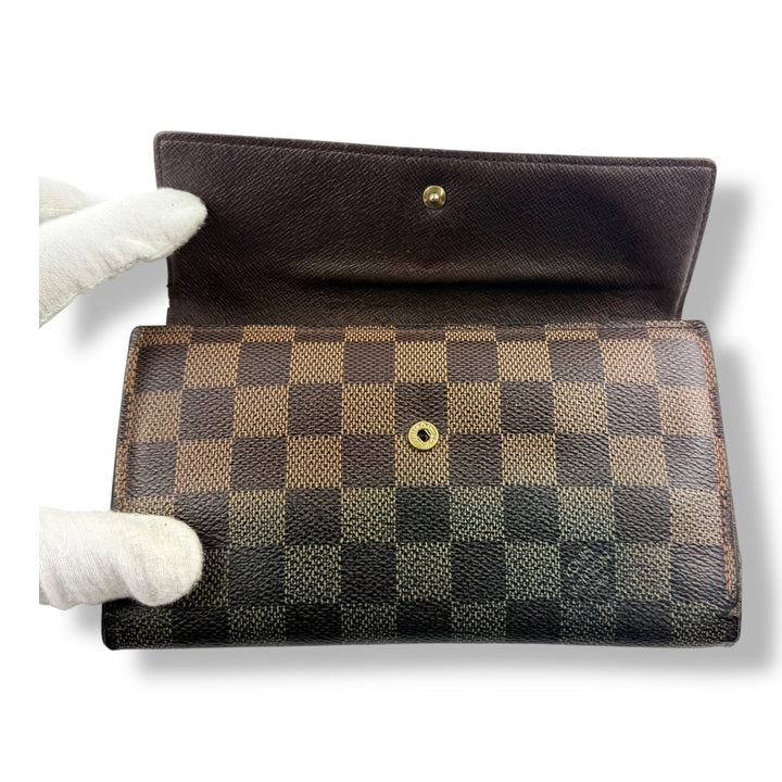 Louis Vuitton Trifold Brown Damier Femme Wallet - Lux Central