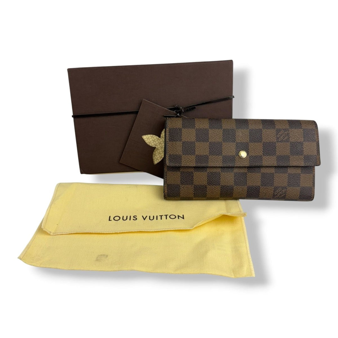 Louis Vuitton Trifold Brown Damier Femme Wallet - Lux Central