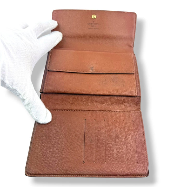 Louis Vuitton Trifold Brown Monogram Medium Femme Wallet - Lux Central