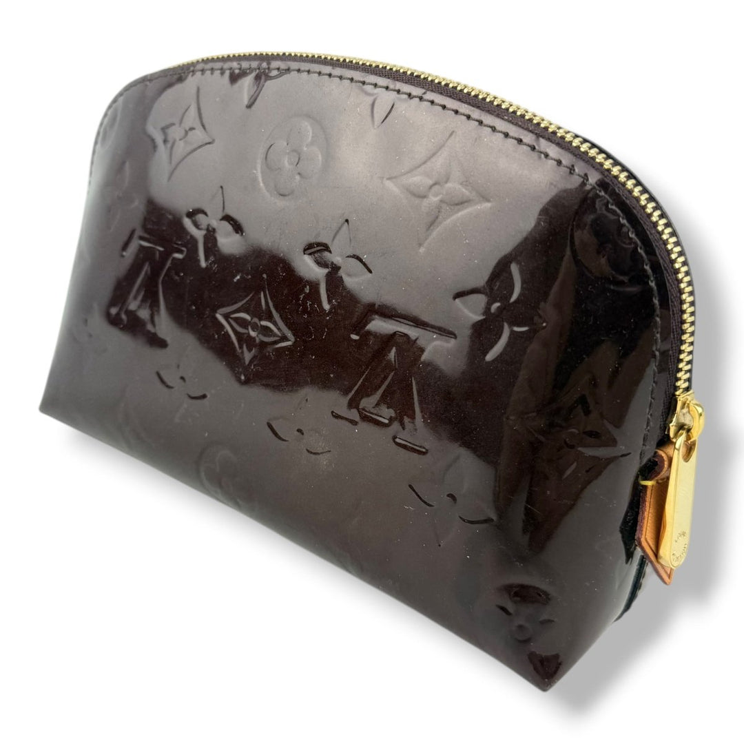 Louis Vuitton Vernis Leather Amarante Monogram Travel Cosmetic Pouch - Lux Central