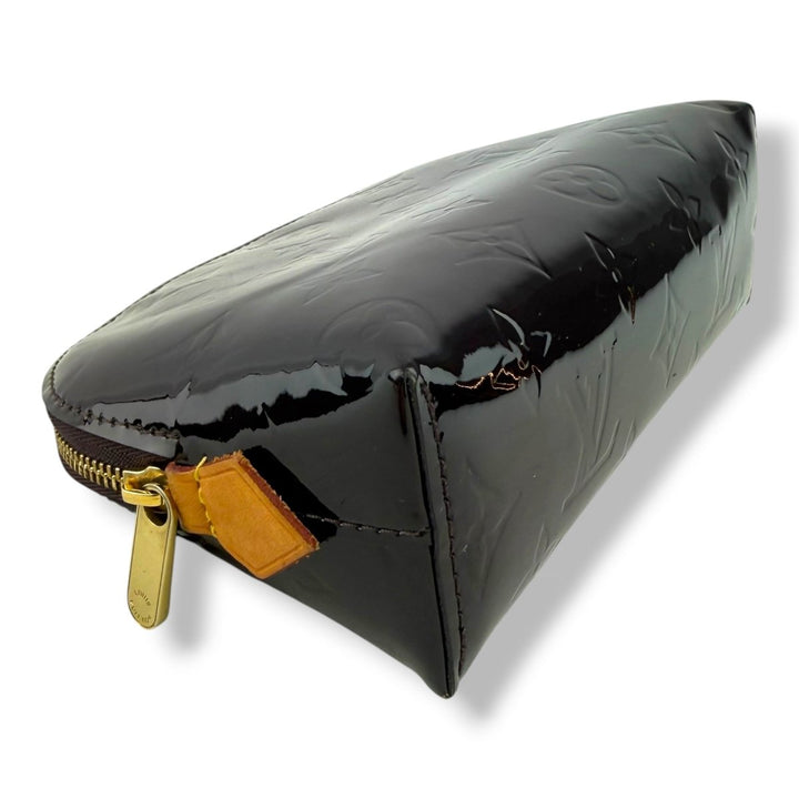 Louis Vuitton Vernis Patent Leather Amarante Monogram Travel Cosmetic Pouch - Lux Central