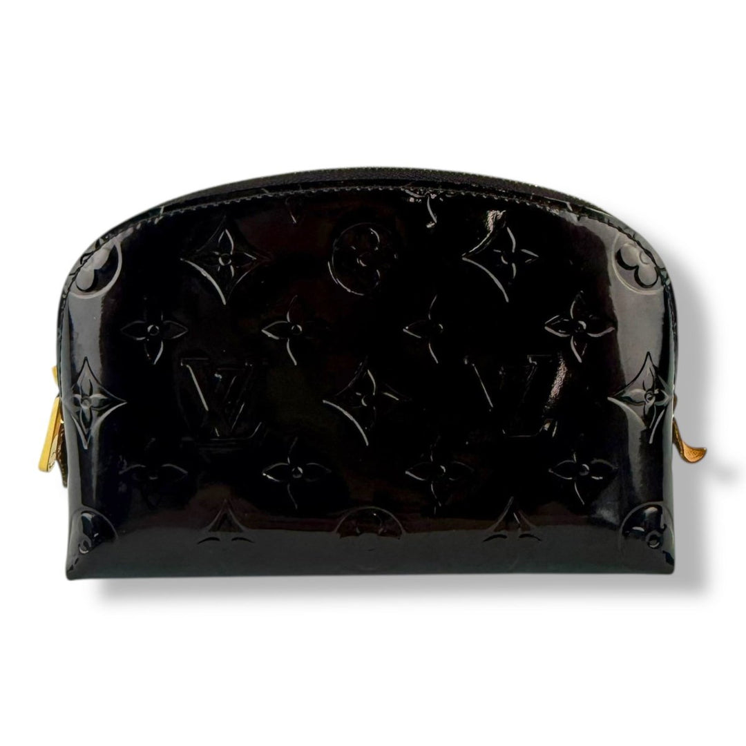 Louis Vuitton Vernis Patent Leather Amarante Monogram Travel Cosmetic Pouch - Lux Central