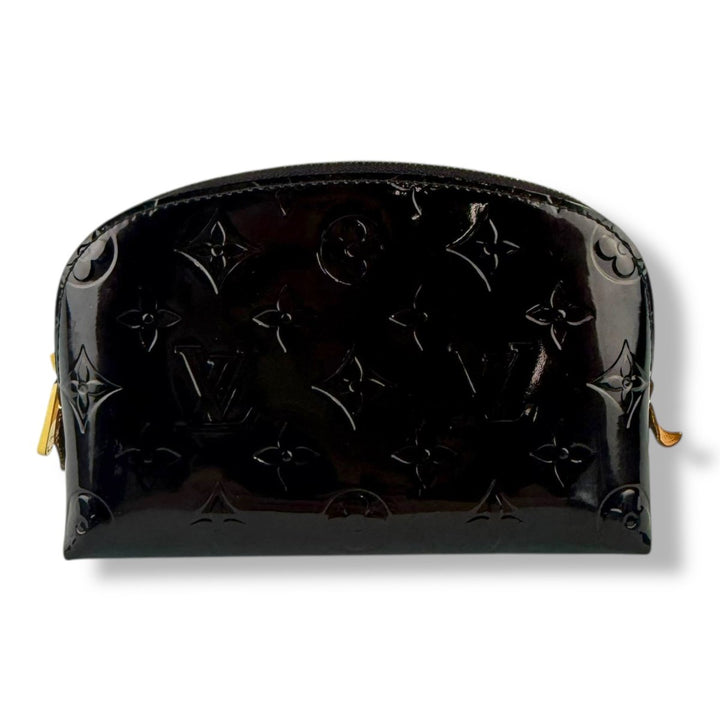 Louis Vuitton Vernis Patent Leather Amarante Monogram Travel Cosmetic Pouch - Lux Central
