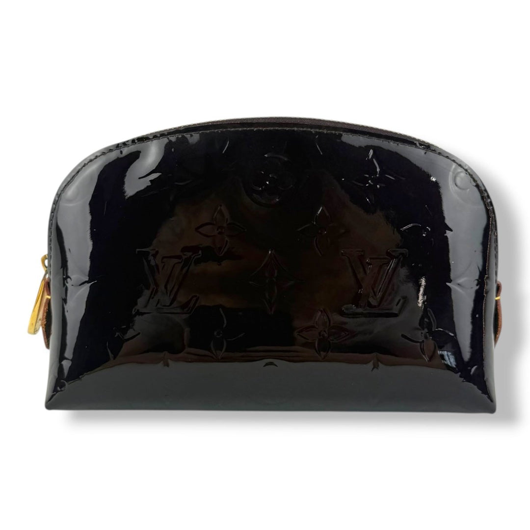 Louis Vuitton Vernis Patent Leather Amarante Monogram Travel Cosmetic Pouch - Lux Central