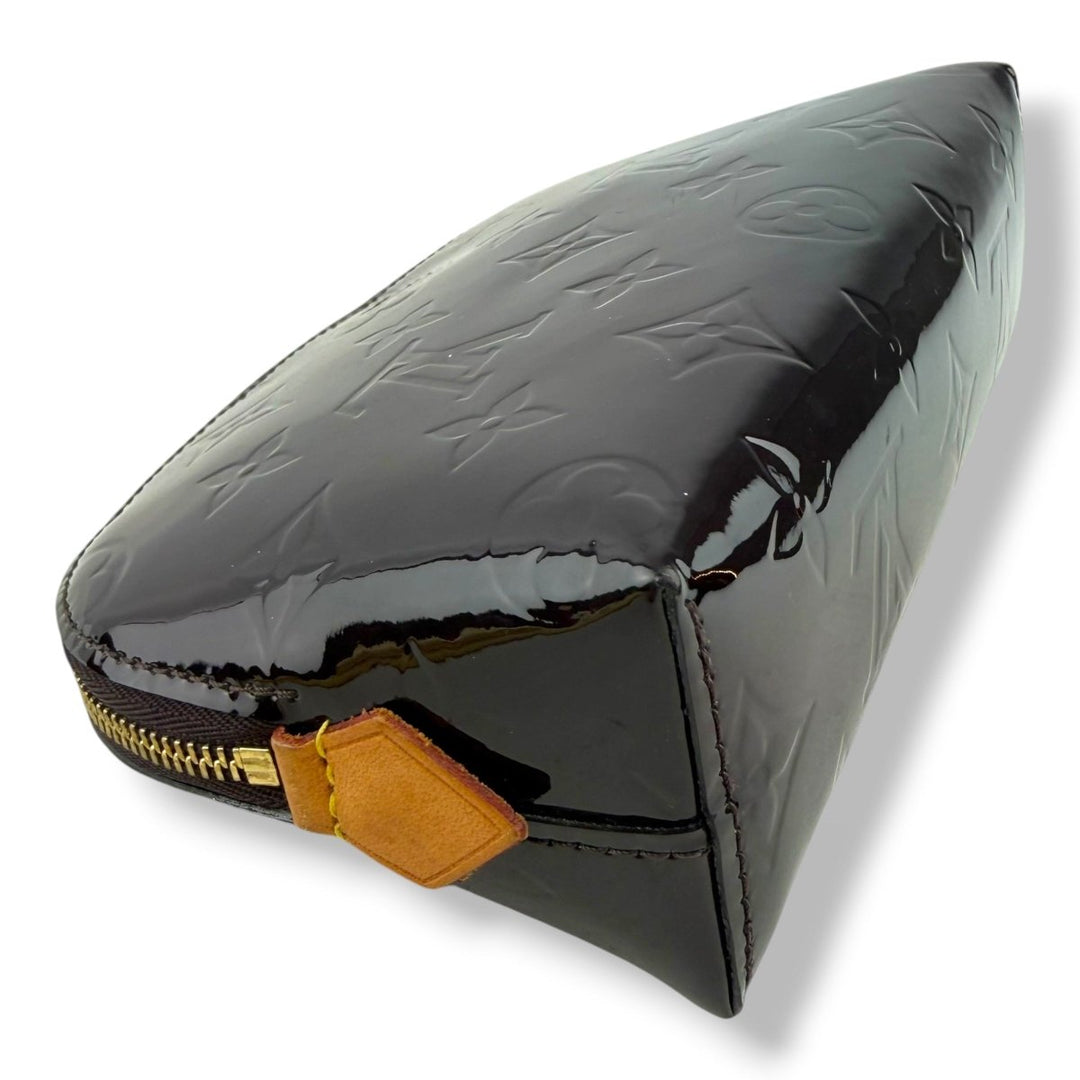 Louis Vuitton Vernis Patent Leather Amarante Monogram Travel Cosmetic Pouch - Lux Central