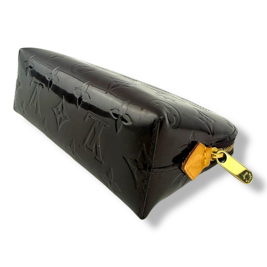 Louis Vuitton Vernis Patent Leather Amarante Monogram Travel Cosmetic Pouch - Lux Central