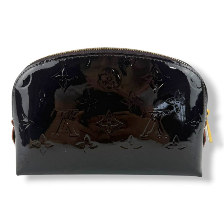 Louis Vuitton Vernis Patent Leather Amarante Monogram Travel Cosmetic Pouch - Lux Central