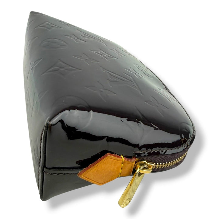Louis Vuitton Vernis Patent Leather Amarante Monogram Travel Cosmetic Pouch - Lux Central