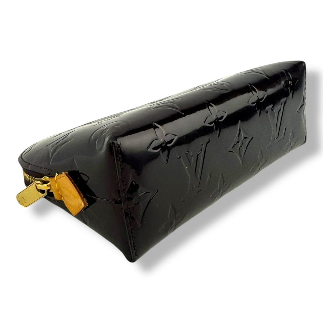Louis Vuitton Vernis Patent Leather Amarante Monogram Travel Cosmetic Pouch - Lux Central