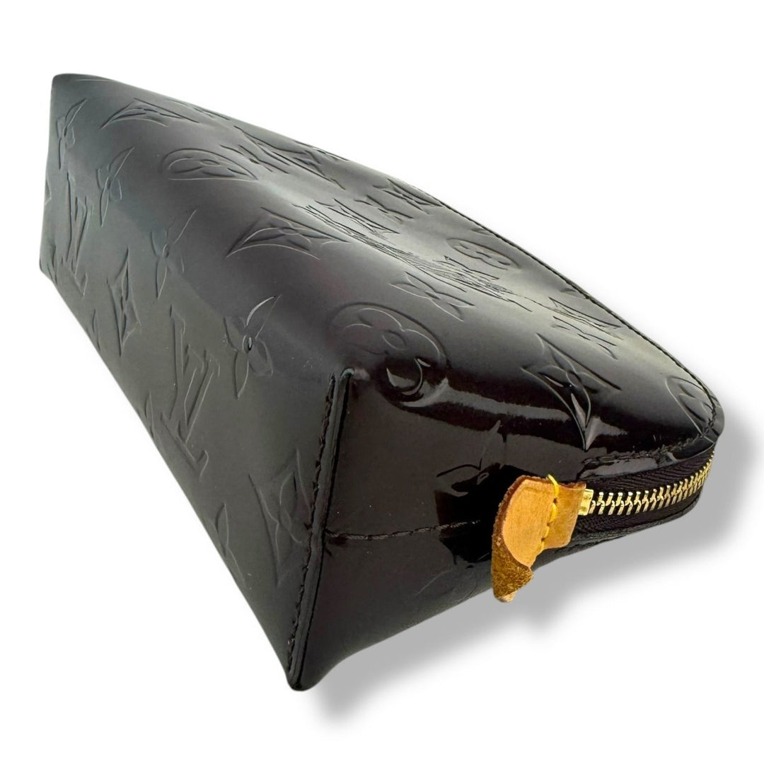 Louis Vuitton Vernis Patent Leather Amarante Monogram Travel Cosmetic Pouch - Lux Central