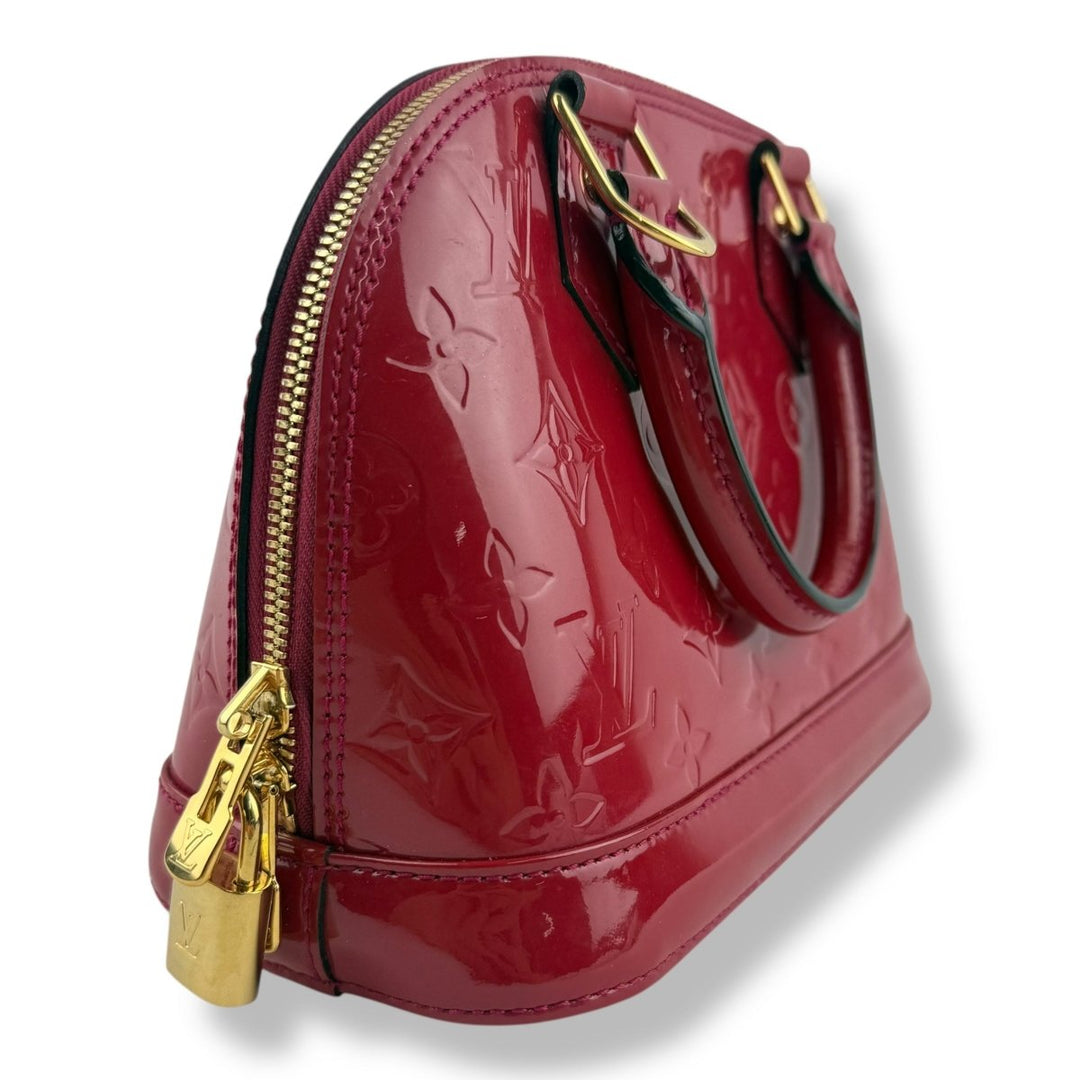 Louis Vuitton Vernis Red Monogram Alma BB Handbag - Lux Central