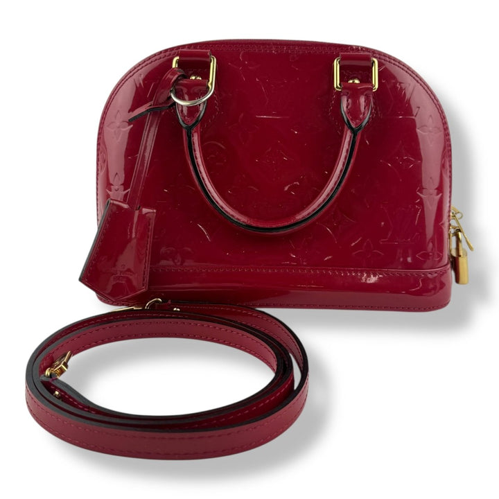 Louis Vuitton Vernis Red Monogram Alma BB Handbag - Lux Central