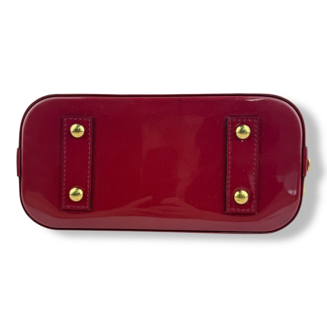 Louis Vuitton Vernis Red Monogram Alma BB Handbag - Lux Central