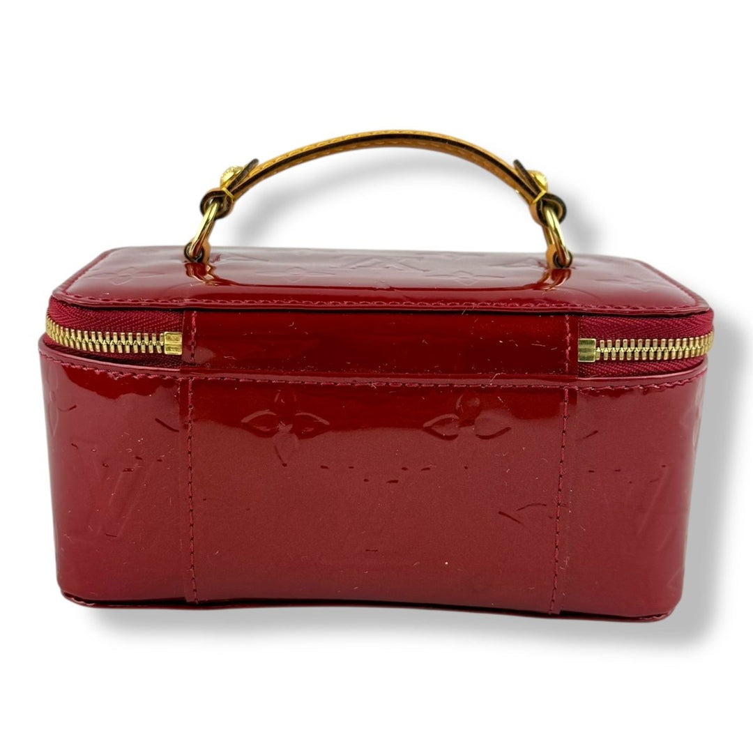 Louis Vuitton Vernis Red Patent Leather Monogram Vanity Pouch - Lux Central