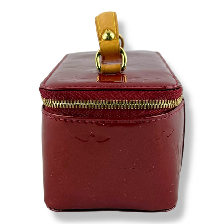 Louis Vuitton Vernis Red Patent Leather Monogram Vanity Pouch - Lux Central