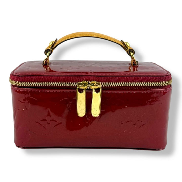 Louis Vuitton Vernis Red Patent Leather Monogram Vanity Pouch - Lux Central