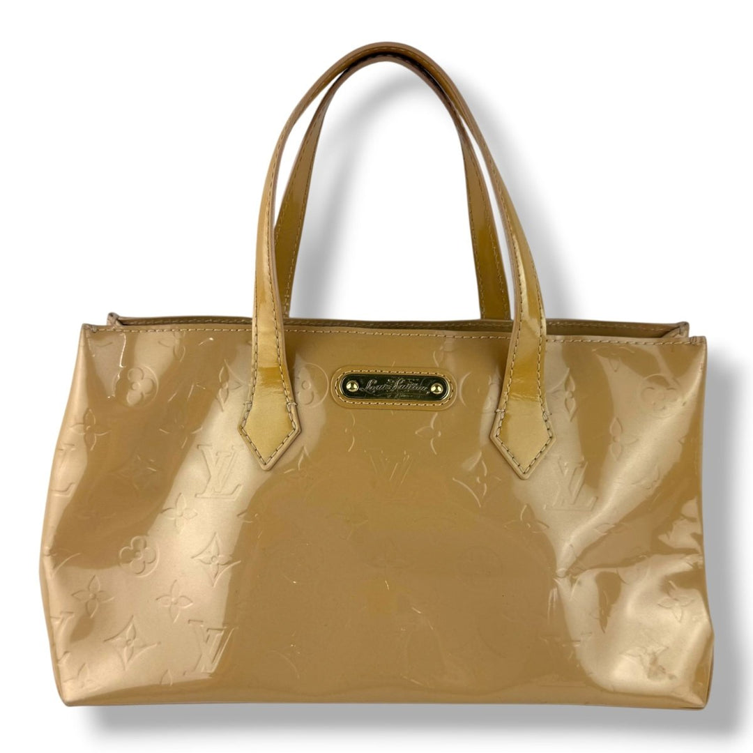 Louis Vuitton Vernis Wilshire PM Tote Bag Handbag Beige - Lux Central
