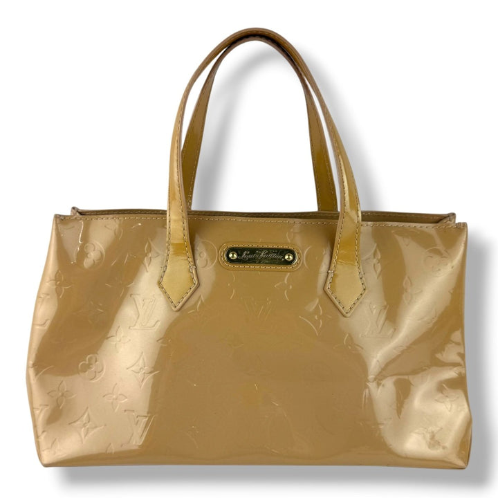 Louis Vuitton Vernis Wilshire PM Tote Bag Handbag Beige - Lux Central