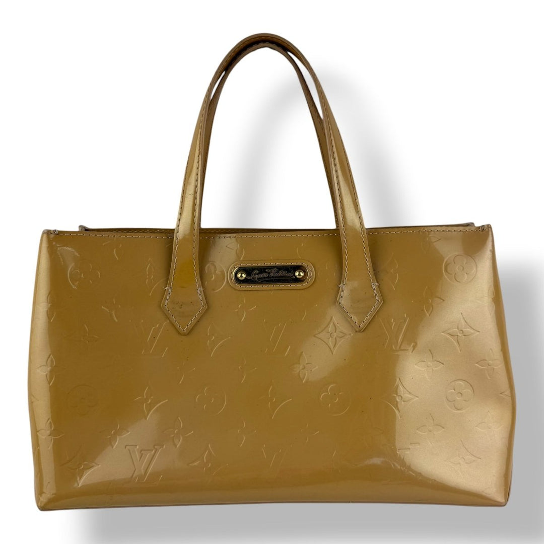 Louis Vuitton Vernis Wilshire PM Tote Bag Handbag Beige - Lux Central