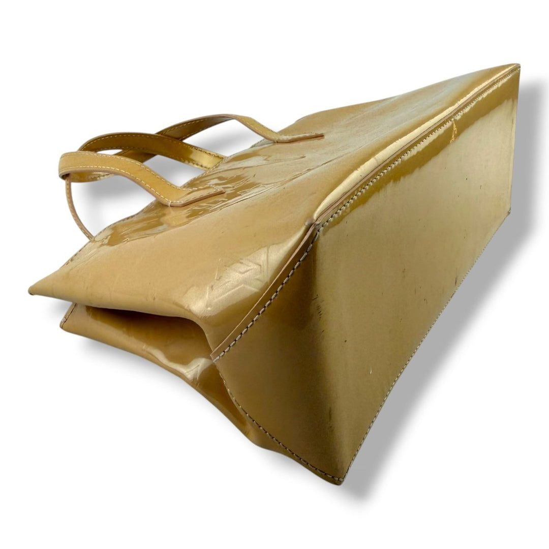 Louis Vuitton Vernis Wilshire PM Tote Bag Handbag Beige - Lux Central