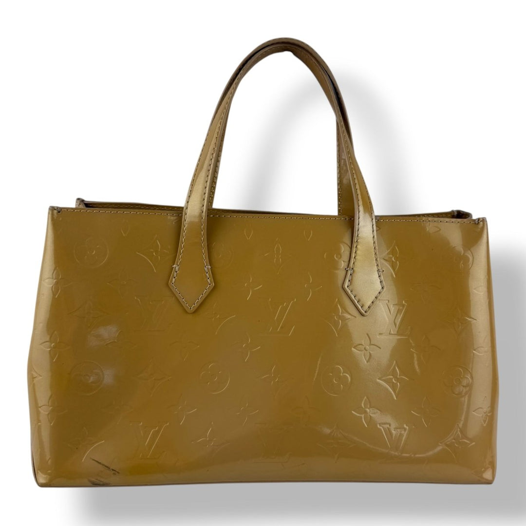 Louis Vuitton Vernis Wilshire PM Tote Bag Handbag Beige - Lux Central