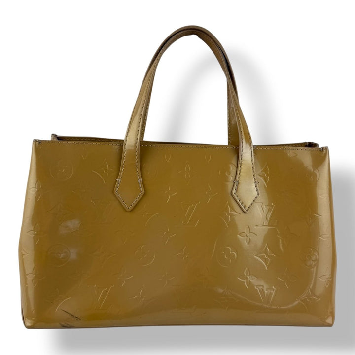 Louis Vuitton Vernis Wilshire PM Tote Bag Handbag Beige - Lux Central