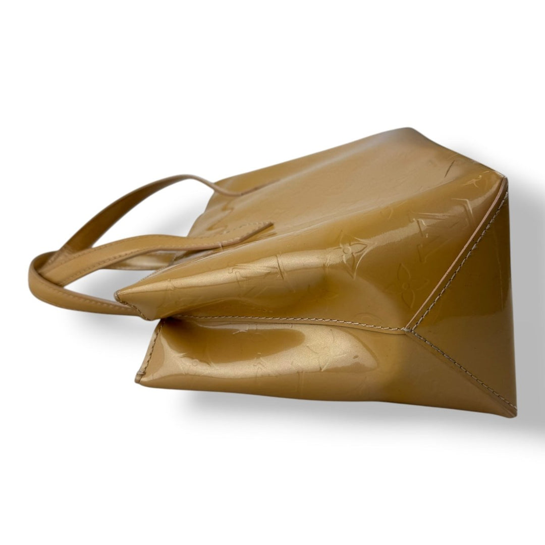 Louis Vuitton Vernis Wilshire PM Tote Bag Handbag Beige - Lux Central