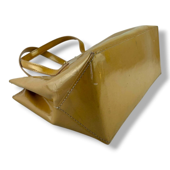 Louis Vuitton Vernis Wilshire PM Tote Bag Handbag Beige - Lux Central