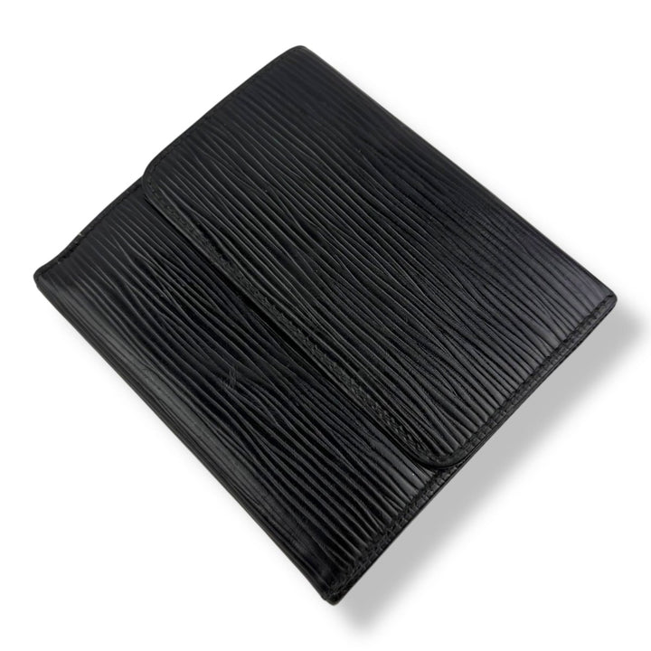 Louis Vuitton Vintage Black Epi Compact Bifold Wallet Purse - Lux Central
