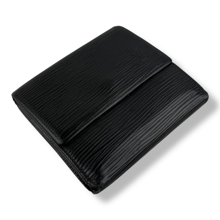 Louis Vuitton Vintage Black Epi Compact Bifold Wallet Purse - Lux Central