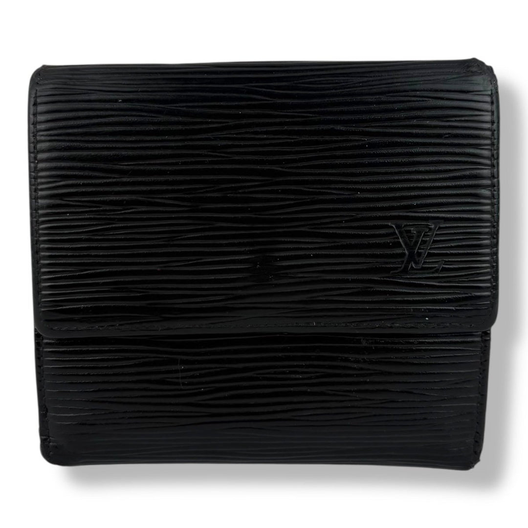 Louis Vuitton Vintage Black Epi Compact Bifold Wallet Purse - Lux Central