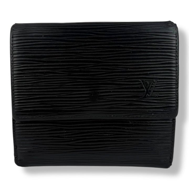 Louis Vuitton Vintage Black Epi Compact Bifold Wallet Purse - Lux Central