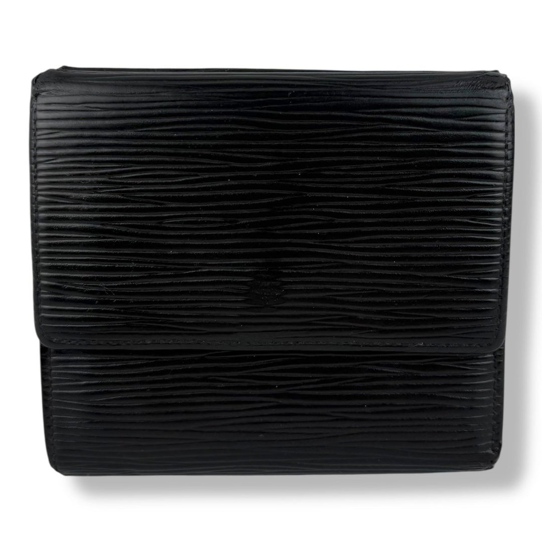 Louis Vuitton Vintage Black Epi Compact Bifold Wallet Purse - Lux Central