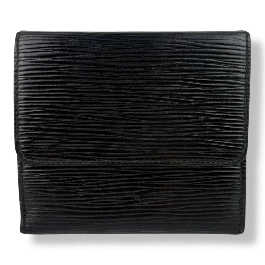 Louis Vuitton Vintage Black Epi Compact Bifold Wallet Purse - Lux Central