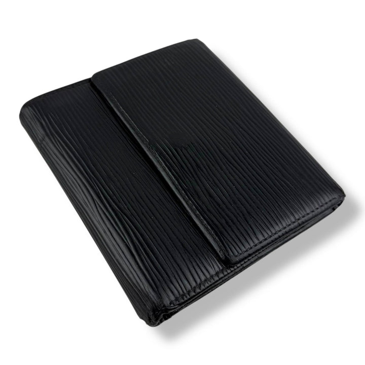 Louis Vuitton Vintage Black Epi Compact Bifold Wallet Purse - Lux Central