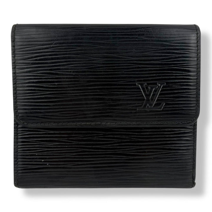 Louis Vuitton Vintage Black Epi Compact Bifold Wallet Purse - Lux Central