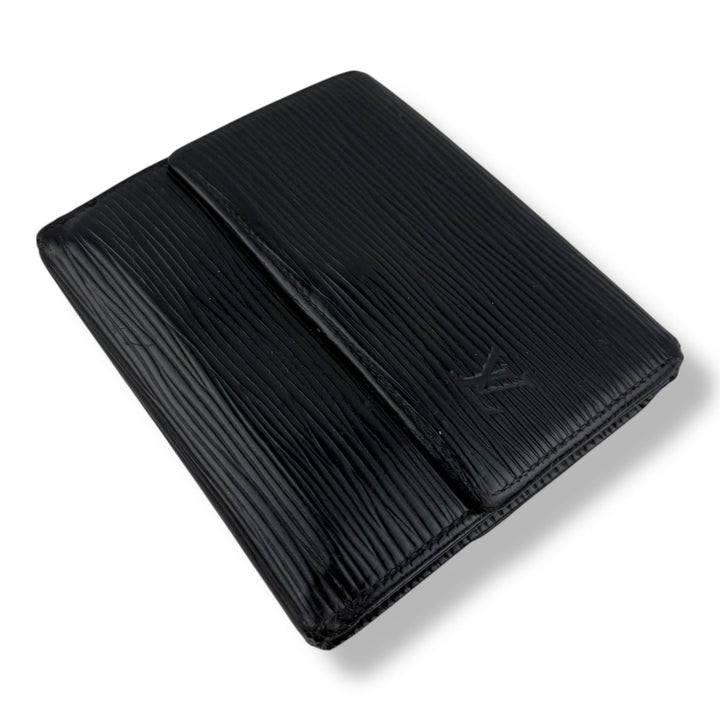 Louis Vuitton Vintage Black Epi Compact Bifold Wallet Purse - Lux Central