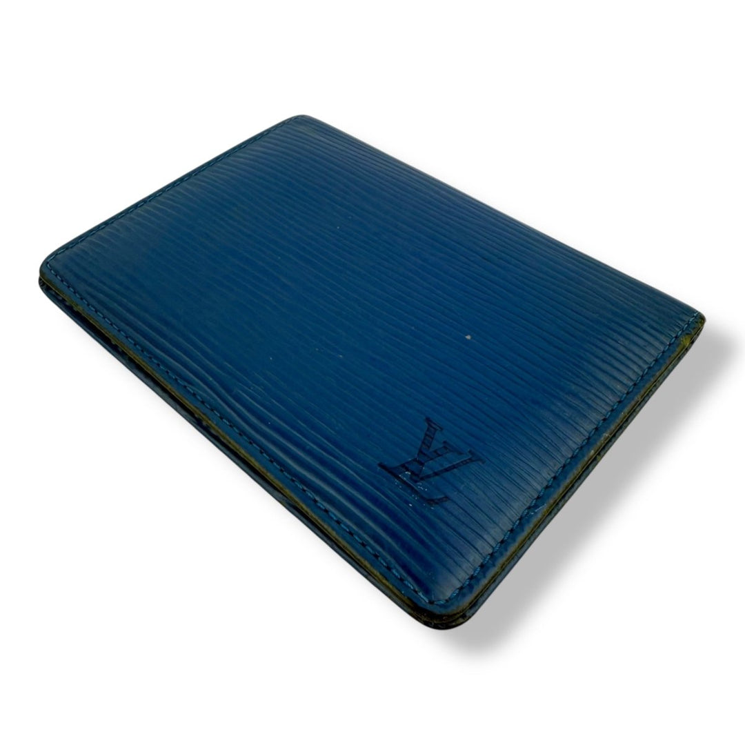 Louis Vuitton Vintage Blue Epi Leather Card Wallet - Lux Central