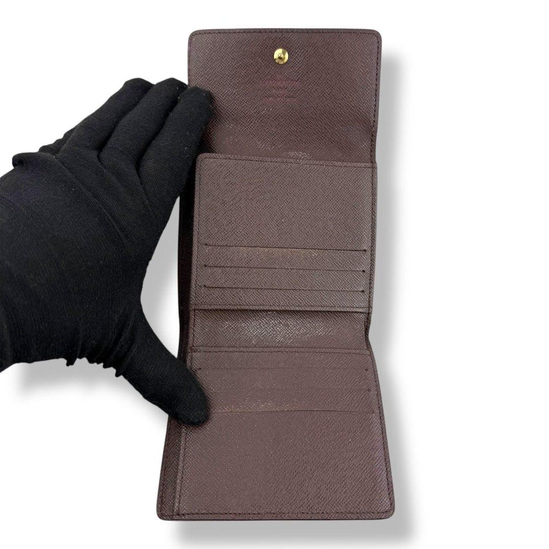Louis Vuitton Vintage Brown Damier Compact Bifold Wallet Purse - Lux Central